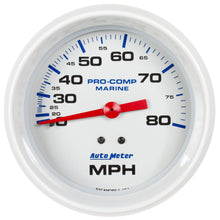 Load image into Gallery viewer, AutoMeter 200753 GAUGE, SPEEDOMETER, 3 3/8", 80MPH, MECHANICAL, MARINE WHITE