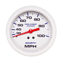 Load image into Gallery viewer, AutoMeter 200754 GAUGE, SPEEDOMETER, 3 3/8", 100MPH, MECHANICAL, MARINE WHITE