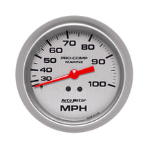 Load image into Gallery viewer, AutoMeter 200754-33 GAUGE, SPEEDOMETER, 3 3/8", 100MPH, MECHANICAL, MARINE SILVER