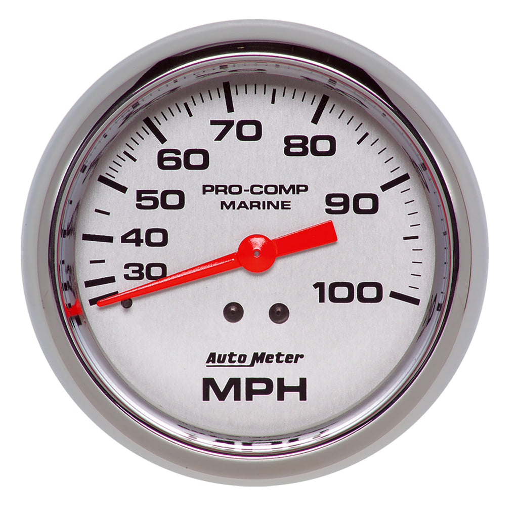 AutoMeter 200754-35 GAUGE, SPEEDOMETER, 3 3/8", 100MPH, MECHANICAL, MARINE CHROME