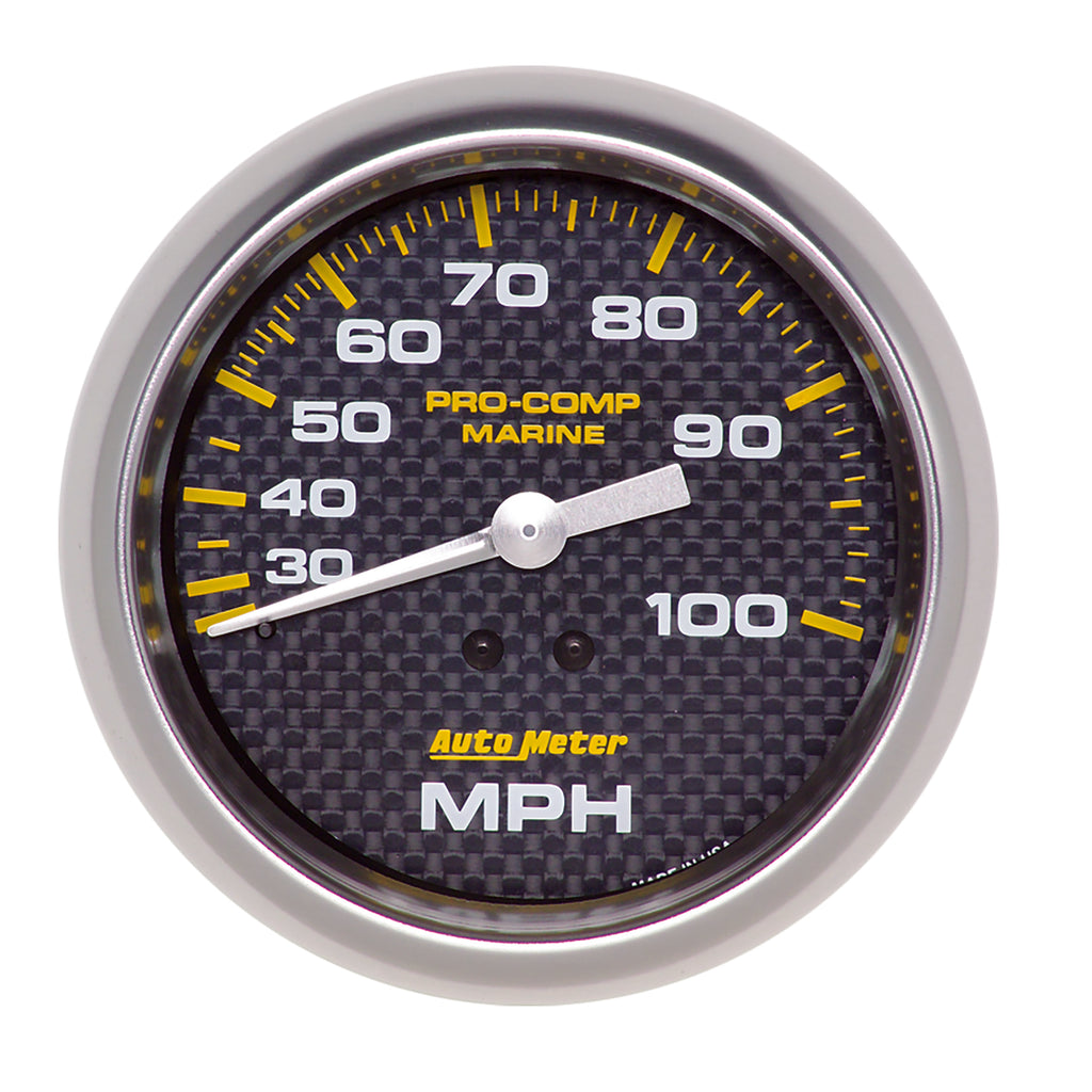 AutoMeter 200754-40 GAUGE, SPEEDOMETER, 3 3/8", 100MPH, MECHANICAL, MARINE CARBON FIBER