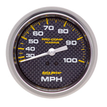 Load image into Gallery viewer, AutoMeter 200754-40 GAUGE, SPEEDOMETER, 3 3/8", 100MPH, MECHANICAL, MARINE CARBON FIBER