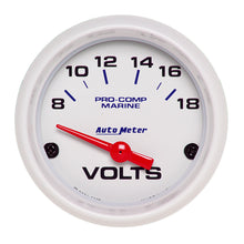 Load image into Gallery viewer, AutoMeter 200756 GAUGE, VOLTMETER, 2 1/16", 18V, ELECTRIC, MARINE WHITE