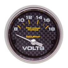 Load image into Gallery viewer, AutoMeter 200756-40 GAUGE, VOLTMETER, 2 1/16", 18V, ELECTRIC, MARINE CARBON FIBER