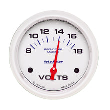 Load image into Gallery viewer, AutoMeter 200757 GAUGE, VOLTMETER, 2 5/8", 18V, ELECTRIC, MARINE WHITE