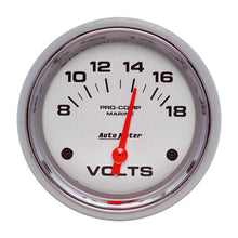 Load image into Gallery viewer, AutoMeter 200757-35 GAUGE, VOLTMETER, 2 5/8", 18V, ELECTRIC, MARINE CHROME