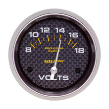 Load image into Gallery viewer, AutoMeter 200757-40 GAUGE, VOLTMETER, 2 5/8", 18V, ELECTRIC, MARINE CARBON FIBER