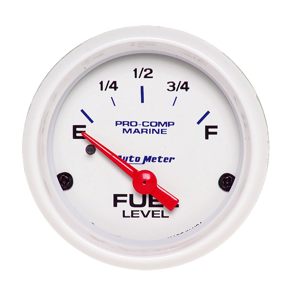 AutoMeter 200760 GAUGE, FUEL LEVEL, 2 1/16", 240OE TO 33OF, ELEC, MARINE WHITE