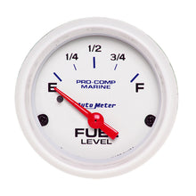Load image into Gallery viewer, AutoMeter 200760 GAUGE, FUEL LEVEL, 2 1/16", 240OE TO 33OF, ELEC, MARINE WHITE