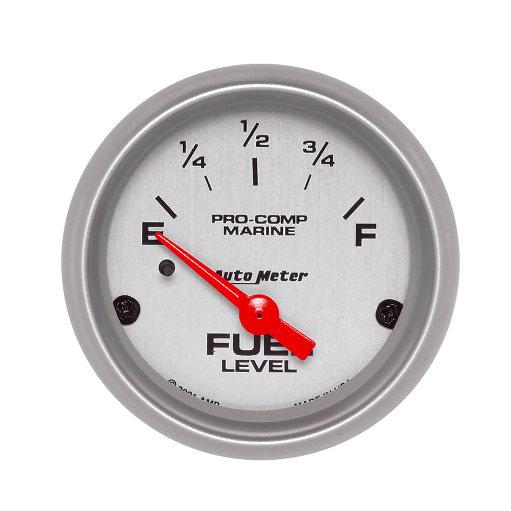 AutoMeter 200760-33 GAUGE, FUEL LEVEL, 2 1/16", 240OE TO 33OF, ELEC, MARINE SILVER