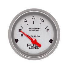 Load image into Gallery viewer, AutoMeter 200760-33 GAUGE, FUEL LEVEL, 2 1/16", 240OE TO 33OF, ELEC, MARINE SILVER