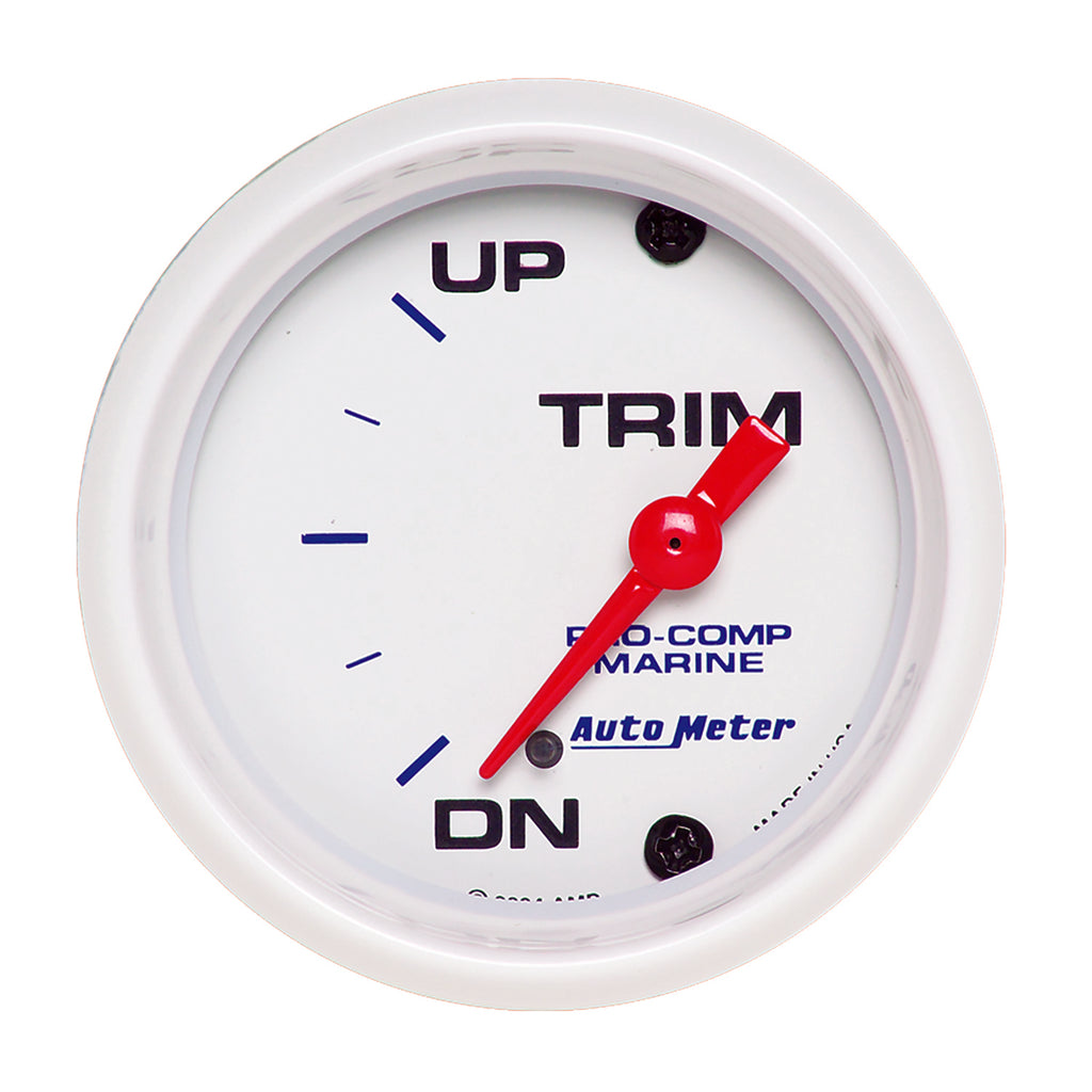AutoMeter 200766 GAUGE, TRIM LEVEL, 2 1/16", 0ODOWN-90OUP, ELECTRIC, MARINE WHITE