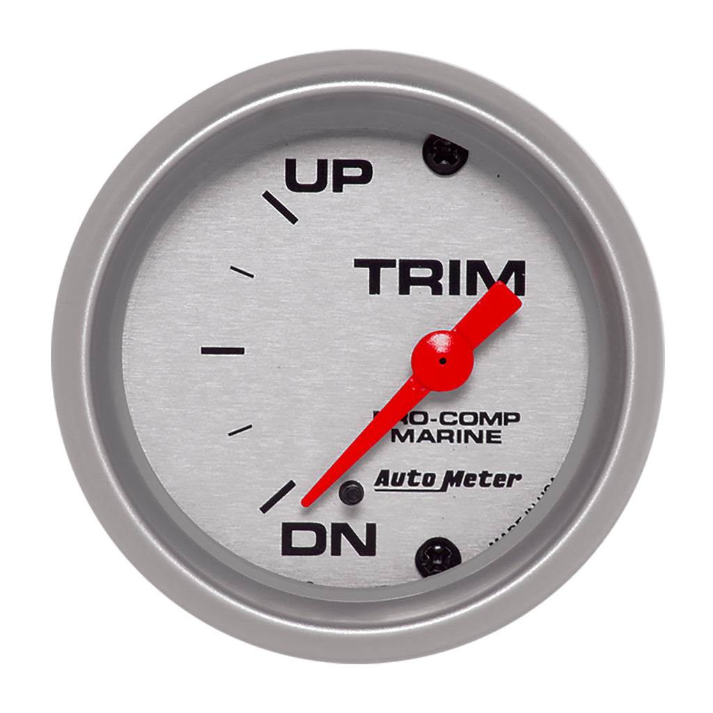 AutoMeter 200766-33 GAUGE, TRIM LEVEL, 2 1/16", 0ODOWN-90OUP, ELECTRIC, MARINE SILVER