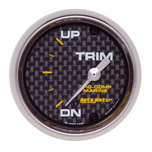Load image into Gallery viewer, AutoMeter 200766-40 GAUGE, TRIM LEVEL, 2 1/16", 0ODOWN-90OUP, ELECTRIC, MARINE CARBON FIBER
