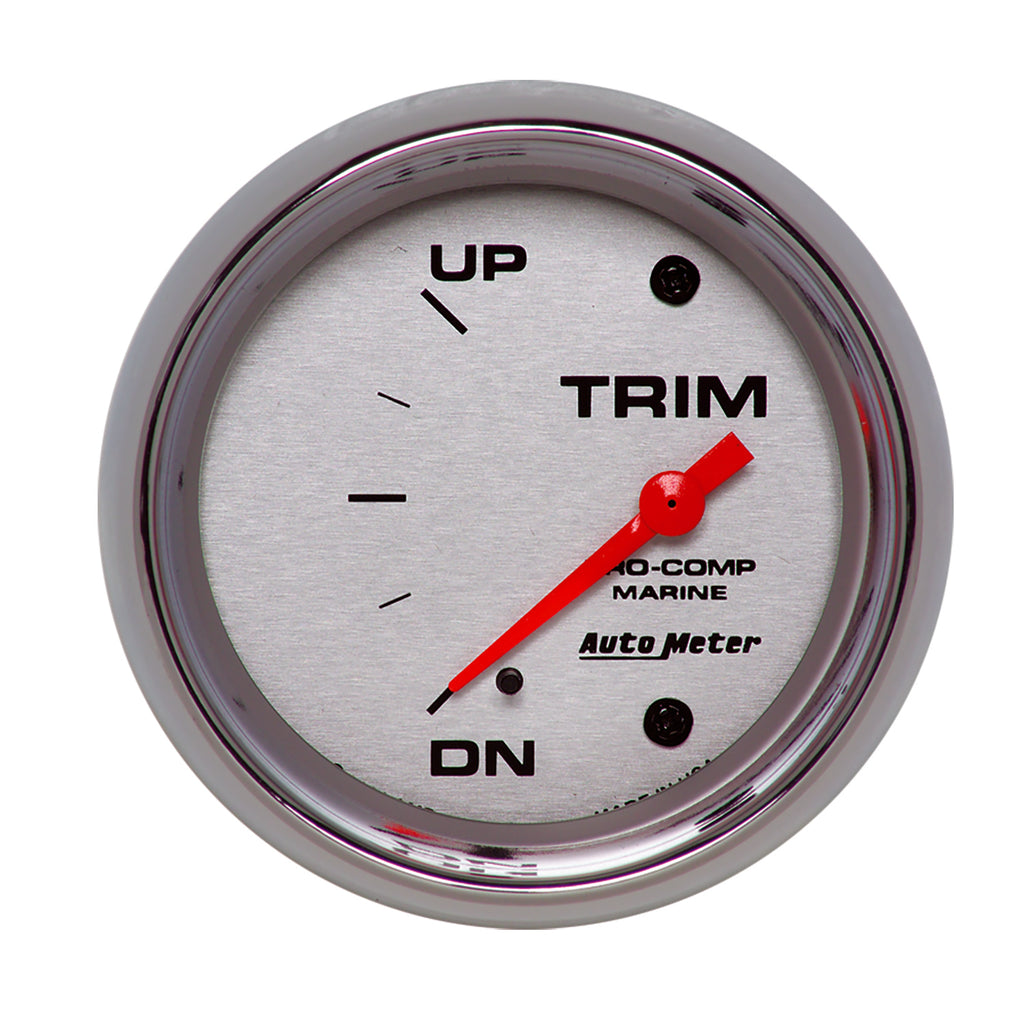AutoMeter 200767-35 GAUGE, TRIM LEVEL, 2 5/8", 0ODOWN-90OUP, ELECTRIC, MARINE CHROME