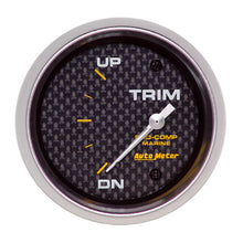 Load image into Gallery viewer, AutoMeter 200767-40 GAUGE, TRIM LEVEL, 2 5/8", 0ODOWN-90OUP, ELECTRIC, MARINE CARBON FIBER