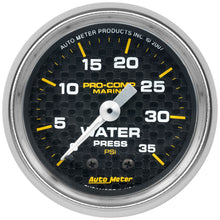 Load image into Gallery viewer, AutoMeter 200772-40 GAUGE, WATER PRESS, 2 1/16", 35PSI, MECHANICAL, MARINE CARBON FIBER