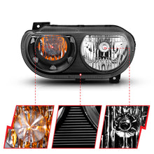 Load image into Gallery viewer, 2008-2014-Dodge-Challenger-Crystal-Headlights-Black