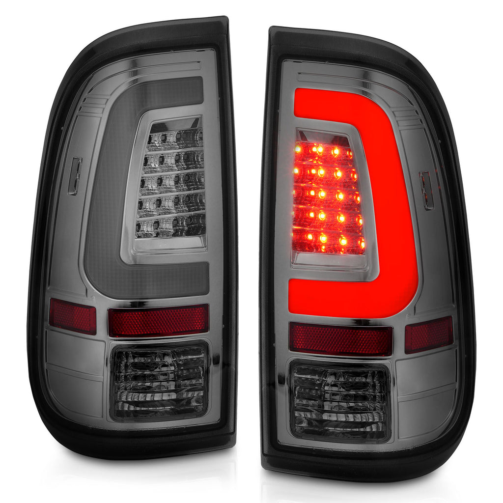 2008-2016-Ford-F-250-Led-Taillights-Chrome-Housing-Smoke-Lens-(Pair)