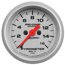 Load image into Gallery viewer, AutoMeter 200842-33 GAUGE, PYROMETER, 2 1/16", 0-1,600?F, MARINE SILVER