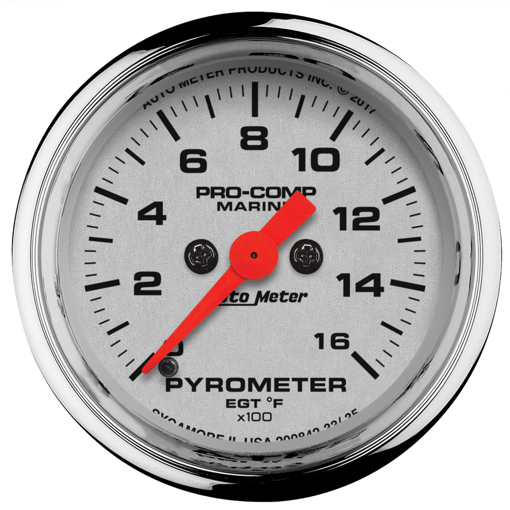 AutoMeter 200842-35 GAUGE, PYROMETER, 2 1/16", 0-1,600?F, MARINE CHROME