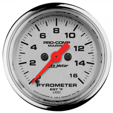 Load image into Gallery viewer, AutoMeter 200842-35 GAUGE, PYROMETER, 2 1/16", 0-1,600?F, MARINE CHROME