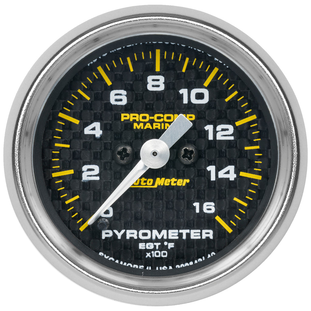 AutoMeter 200842-40 GAUGE, PYROMETER, 2 1/16", 0-1,600?F, MARINE CARBON FIBER