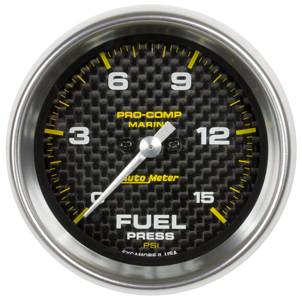 AutoMeter 200848-40 GAUGE, FUEL PRESSURE, 2 1/16", 15PSI, DIGITAL STEPPER MOTOR, MARINE CARBON FIBER