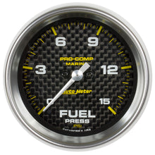 Load image into Gallery viewer, AutoMeter 200848-40 GAUGE, FUEL PRESSURE, 2 1/16", 15PSI, DIGITAL STEPPER MOTOR, MARINE CARBON FIBER