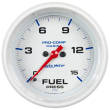 Load image into Gallery viewer, AutoMeter 200848 GAUGE, FUEL PRESSURE, 2 1/16", 15PSI, DIGITAL STEPPER MOTOR, MARINE WHITE