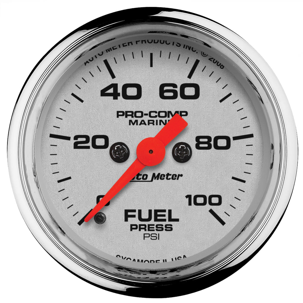 AutoMeter 200850-35 GAUGE, FUEL PRESSURE, 2 1/16", 100PSI, DIGITAL STEPPER MOTOR, MARINE CHROME