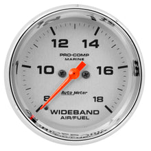 Load image into Gallery viewer, AutoMeter 200870-35 GAUGE, AIR/FUEL RATIO-WIDEBAND, ANALOG, 2 5/8", 8:1-18:1, STPR MTR, MARINE CHRME