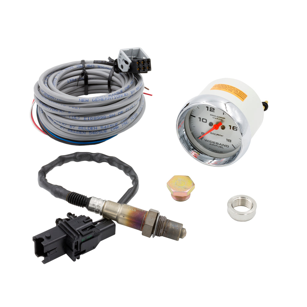AutoMeter 200870-35 GAUGE, AIR/FUEL RATIO-WIDEBAND, ANALOG, 2 5/8", 8:1-18:1, STPR MTR, MARINE CHRME