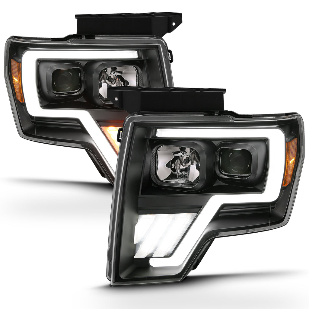 2009-2013-Ford-F-150-Projector-Light-Bar-G4-Switchback-H.L.Black-Amber
