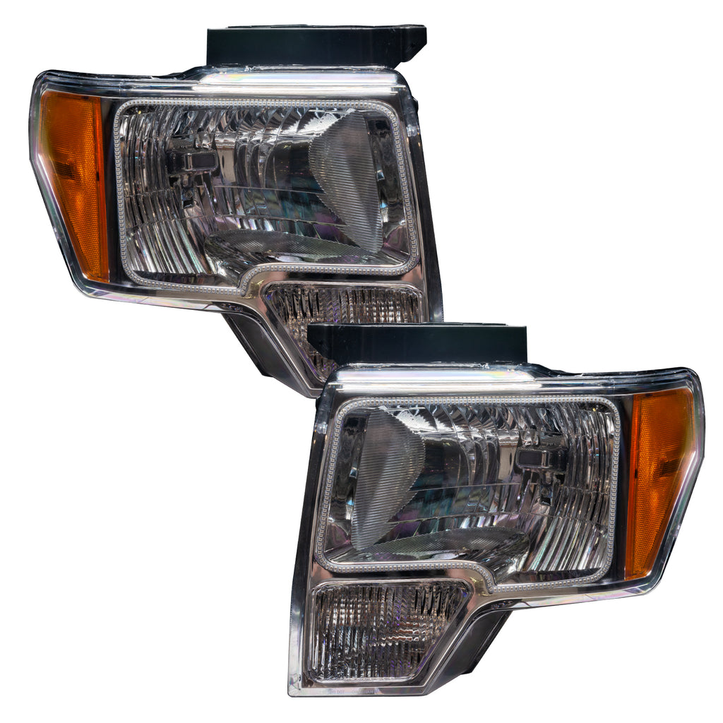 2009-2014-Ford-F-150-Pre-Assembled-Led-Halo-Headlights---(Chrome-Housing)
