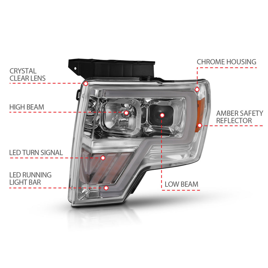2009-2014-Ford-F-150-Projector-Headlight-Chrome-Amber