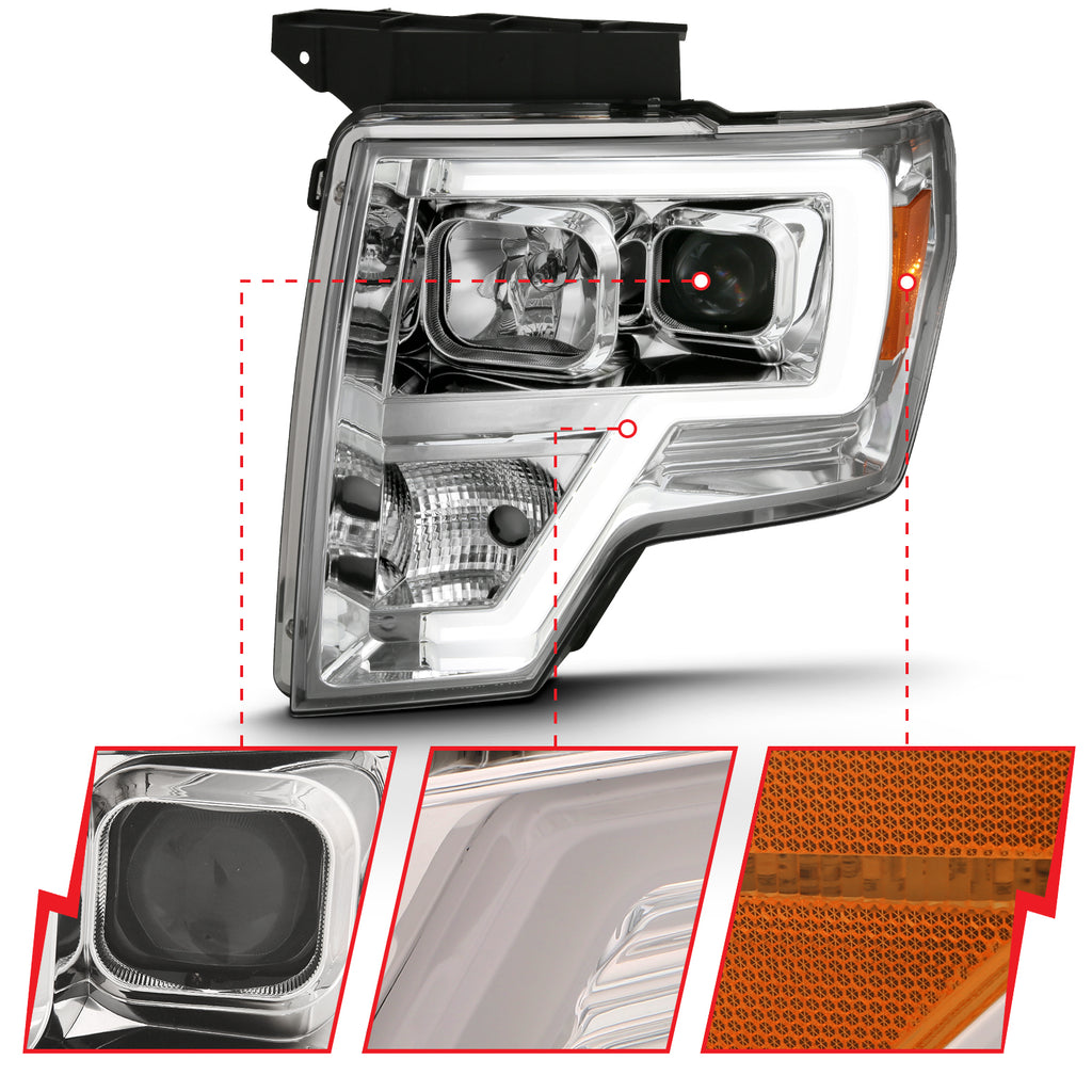 2009-2014-Ford-F-150-Projector-Headlight-Plank-Style-Chrome-Amber