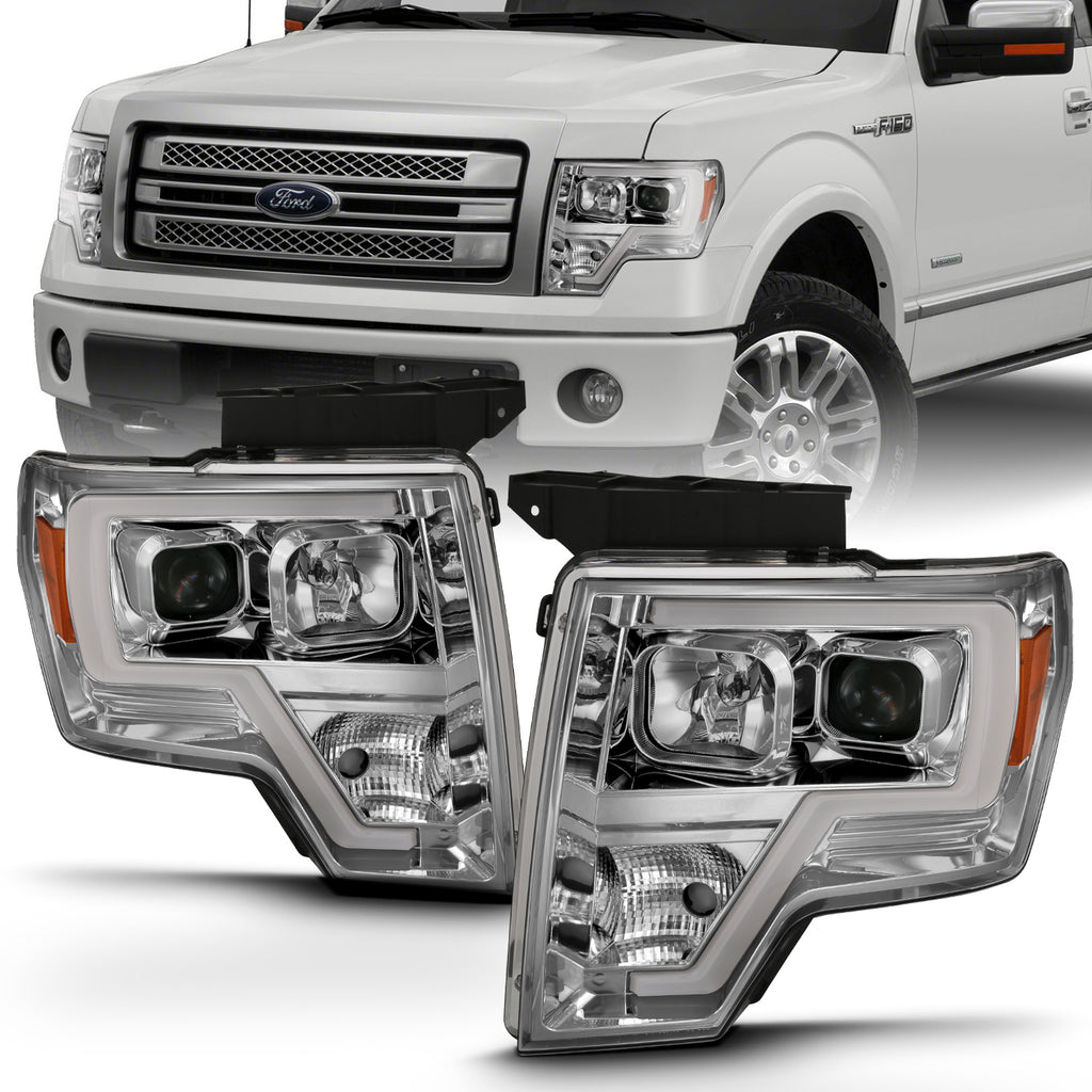 2009-2014-Ford-F-150-Projector-Headlight-Plank-Style-Chrome-Amber