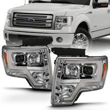 Load image into Gallery viewer, 2009-2014-Ford-F-150-Projector-Headlight-Plank-Style-Chrome-Amber