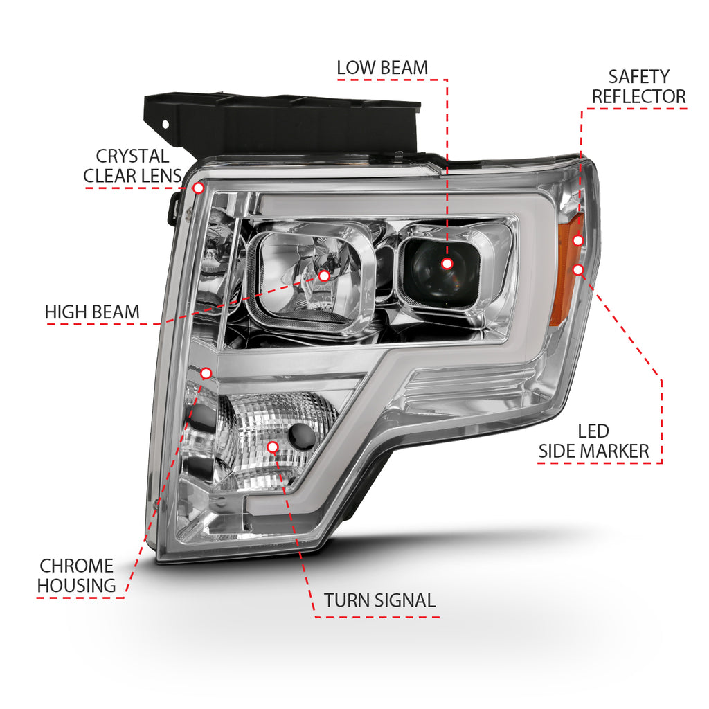 2009-2014-Ford-F-150-Projector-Headlight-Plank-Style-Chrome-Amber