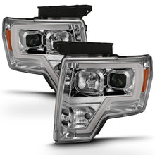 Load image into Gallery viewer, 2009-2014-Ford-F-150-Projector-Headlight-Plank-Style-Chrome-Amber