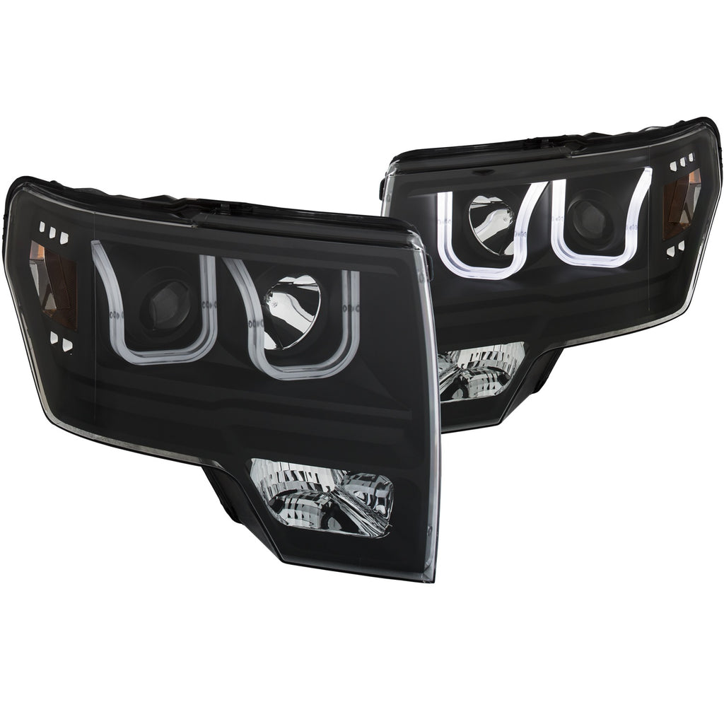 2009-2014-Ford-F-150-Projector-Headlights-W-U-Bar-Black-Amber-(Hid-Type)-(Without-Hid-Kit)