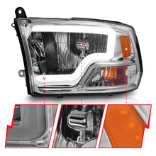 Load image into Gallery viewer, 2009-2018-Dodge-Ram-1500-2500-3500-Crystal-Headlights-W-Light-Bar-Chrome-Housing