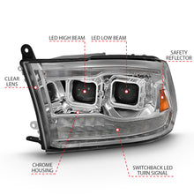 Load image into Gallery viewer, 2009-2018-Dodge-Ram-1500-Led-Projector-Plank-Style-Switchback-H.L-Halo-Chrome-Amber-(Oe-Style)