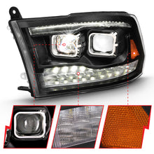 Load image into Gallery viewer, 2009-2018-Dodge-Ram-1500-Led-Projector-Plank-Style-Switchback-H.L-Halo-Black-Amber-(Oe-Style)