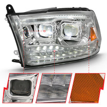 Load image into Gallery viewer, 2009-2018-Dodge-Ram-1500-Led-Projector-Plank-Style-Switchback-H.L-Halo-Chrome-Amber-(Oe-Style)
