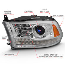 Load image into Gallery viewer, 2009-2018-Dodge-Ram-1500-Projector-Plank-Style-Switchback-H.L-Halo-Chrome-Amber-(Oe-Style)
