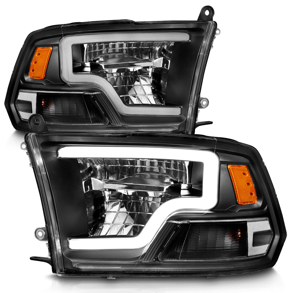 2009-2020-Dodge-Ram-1500-Full-Led-Square-Projector-Headlights-W-Chrome-Housing-Black-Amber