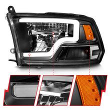 Load image into Gallery viewer, 2009-2020-Dodge-Ram-1500-Full-Led-Square-Projector-Headlights-W-Chrome-Housing-Black-Amber