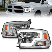 Load image into Gallery viewer, 2009-2020-Dodge-Ram-1500-Full-Led-Square-Projector-Headlights-W-Chrome-Housing-Chrome-Amber